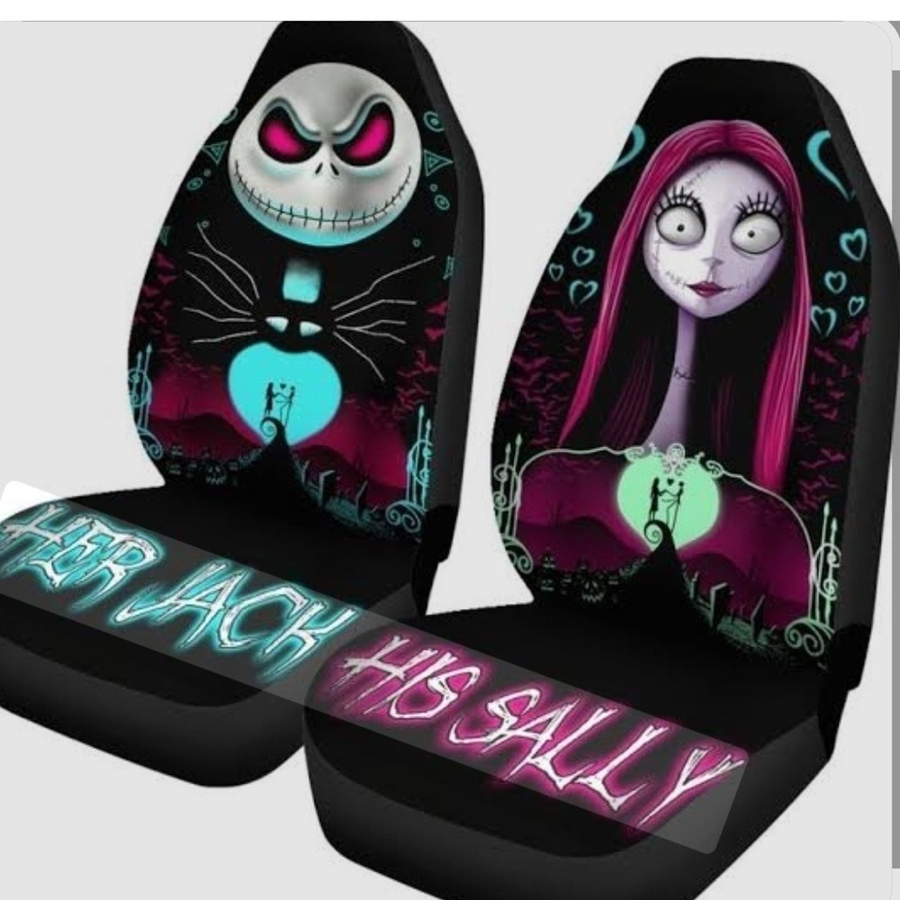 Nightmare Before Car Seat Covers Jack Sally Her His Halloween skeleton